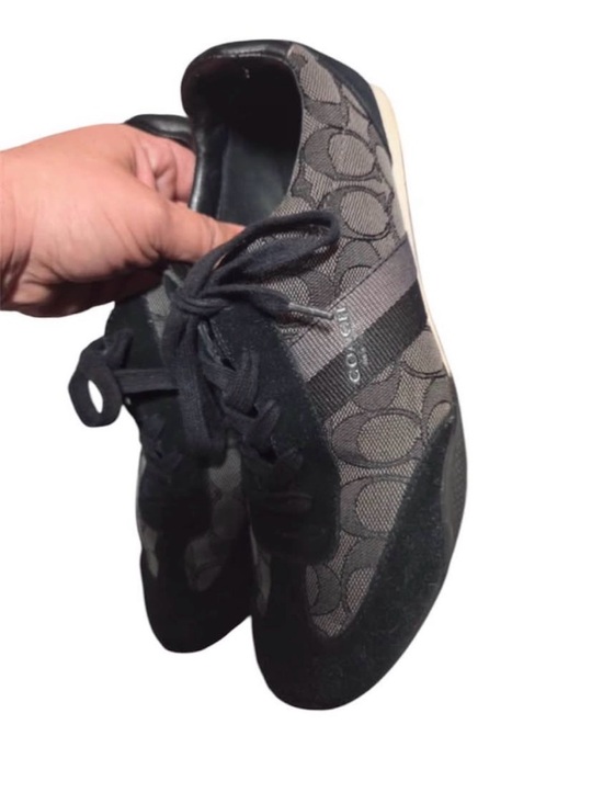 Coach Shoes - Coach Black and Gray Monogram Low-Top Sneakers